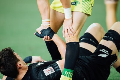 The man wearing a black T-shirt
